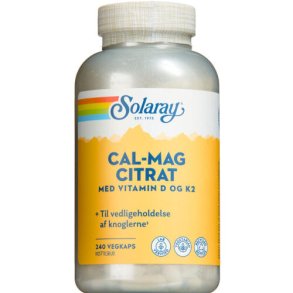 Solaray Cal-Mag Citrat +D +K2 240 stk.