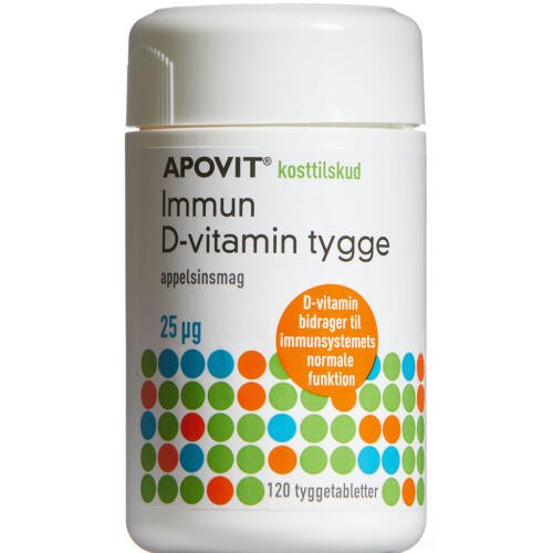 Apovit Immun D-vitamin tygge 25mikg - Vitaminer - Dansk Homøopatisk Apotek