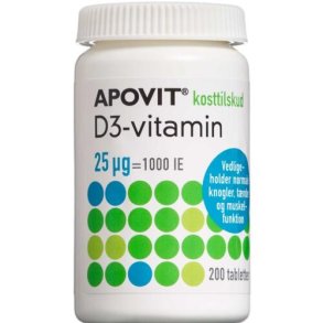 ApovitD3-vitamin 25 mikg 200.stk