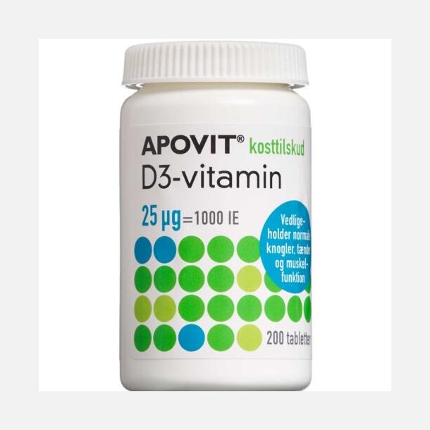 ApovitD3-vitamin 25 mikg 200.stk