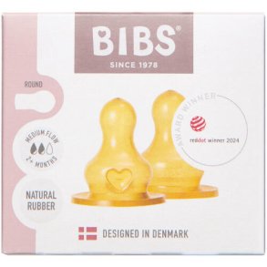 BIBS Flaskesut Latex Medium Flow, Rund 2.stk