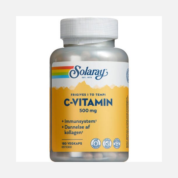 Solaray, C-Vitamin 500mg 180 kapsler