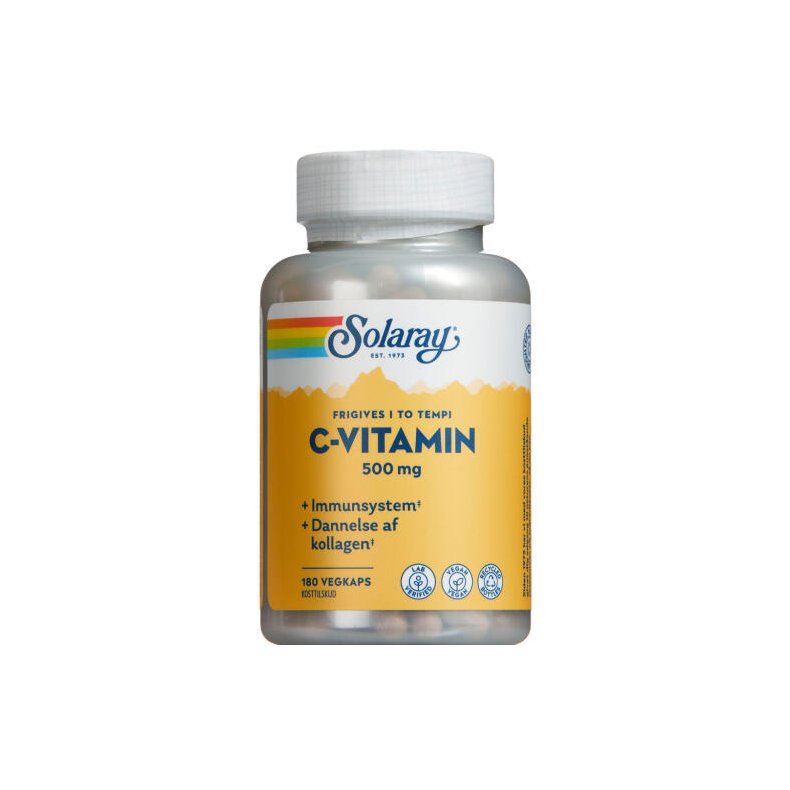 Solaray, C-Vitamin 500mg 180 kapsler