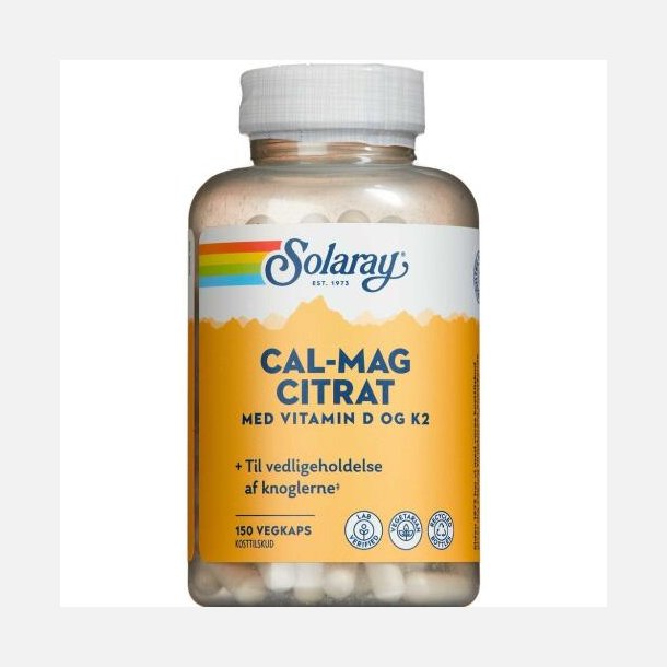 Solaray Cal-Mag Citrat + D/K2-Vitamin 150 st