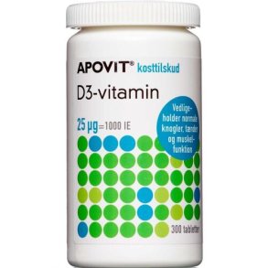 ApovitD3-vitamin 25 mikg 300 stk.