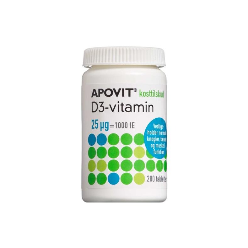 ApovitD3-vitamin 25 mikg 200 stk.