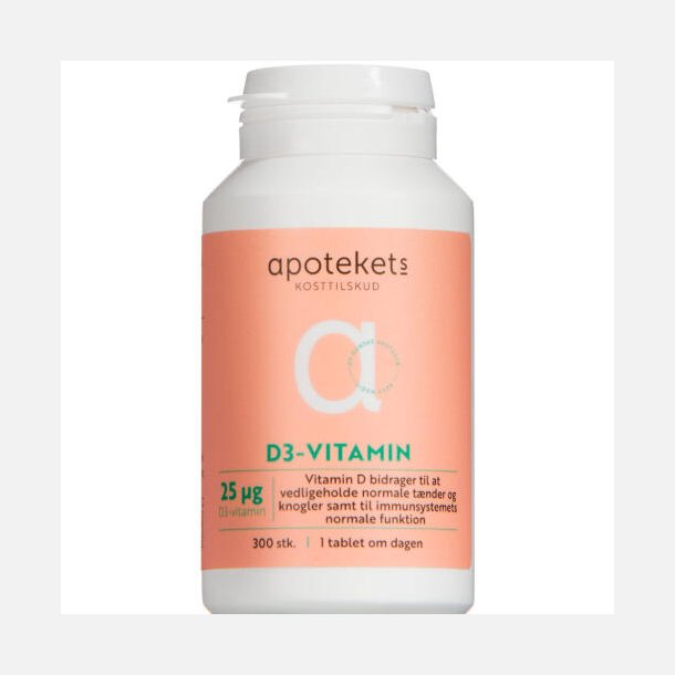 Apotekts D3-vitamin 25 mikg 300 stk