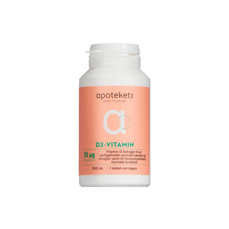 Apotekts D3-vitamin 25 mikg 300 stk