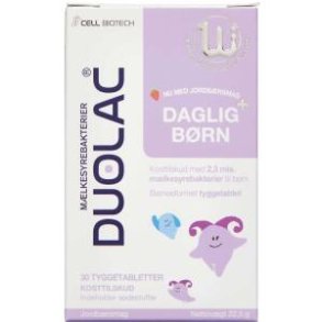 Duolac Daglig+ B�rn 30 tyggetabletter 