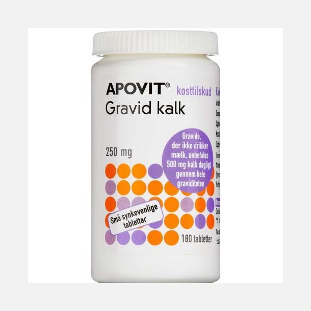 Apovitgravid kalk250 mg 180stk.