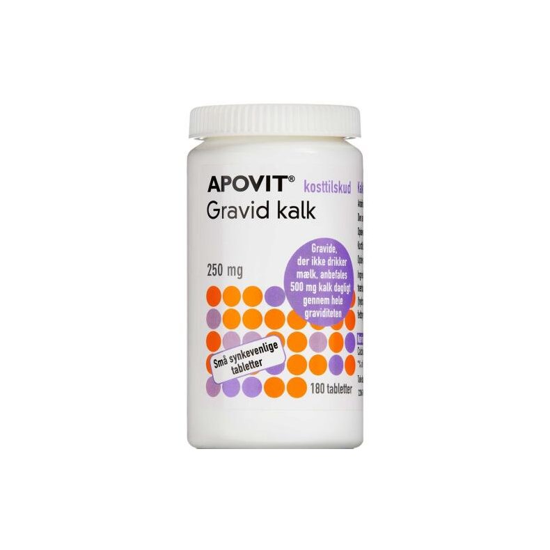 Apovitgravid kalk250 mg 180stk.