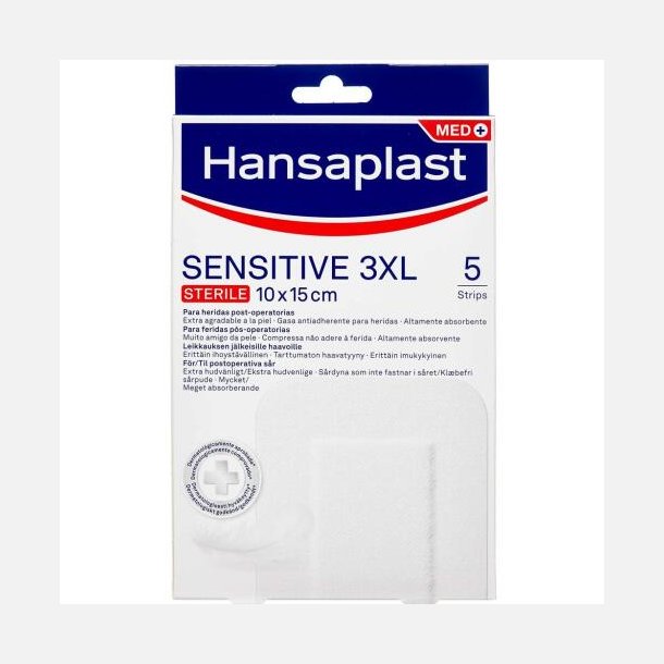Hansaplast Sensitive 3XL 10x15cm 5.stk