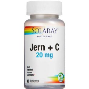 Solaray Jern + C tabletter 90 stk.