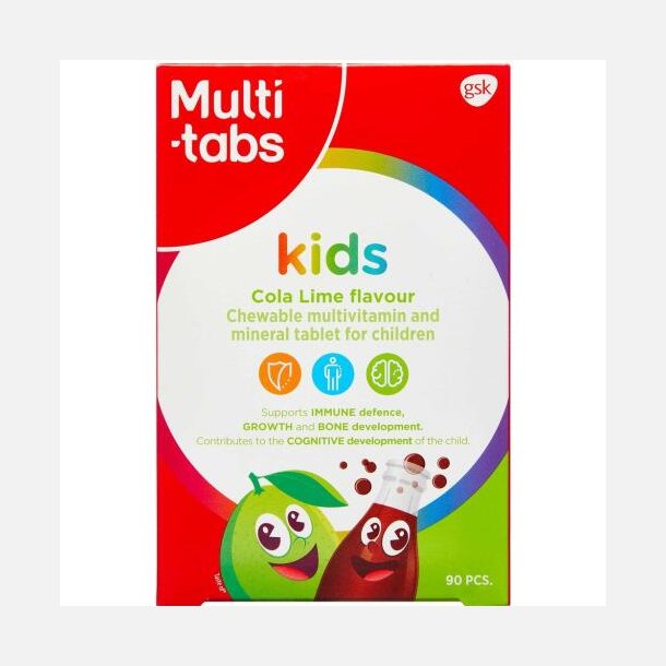 Multi-Tabs Kids Cola Lime 90 stk.