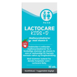 Lactocare Kids +D tyggetabletter 30.stk
