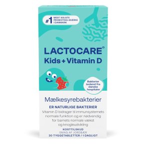 Lactocare Kids +D tyggetabletter 30.stk