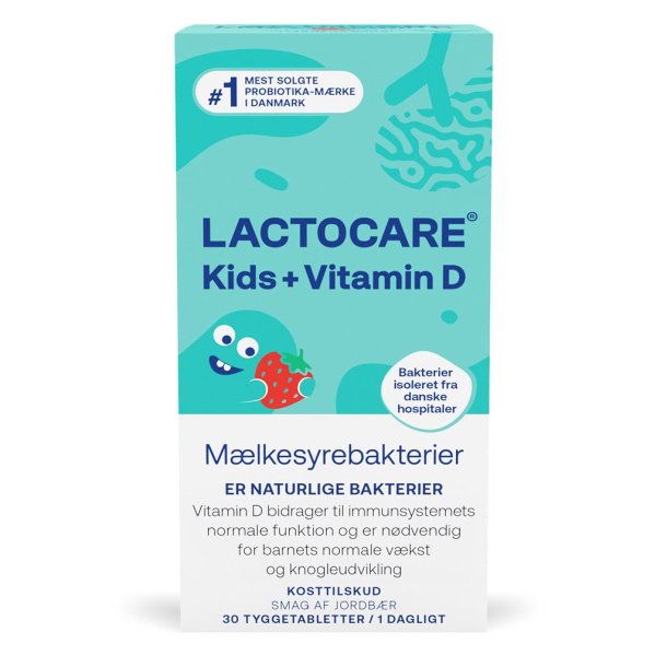 Lactocare Kids +D tyggetabletter 30.stk