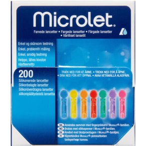 Kulrte Microlet Lancetter (Glucolanz) 200 stk.