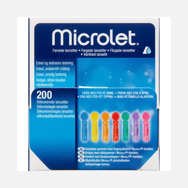 Kulrte Microlet Lancetter (Glucolanz) 200 stk.