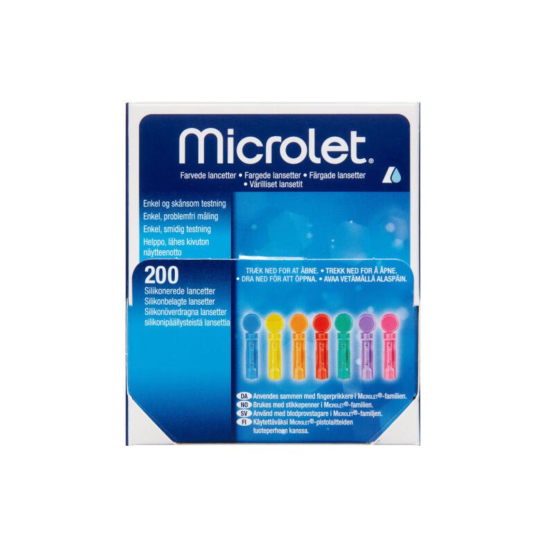 Kulrte Microlet Lancetter (Glucolanz) 200 stk.