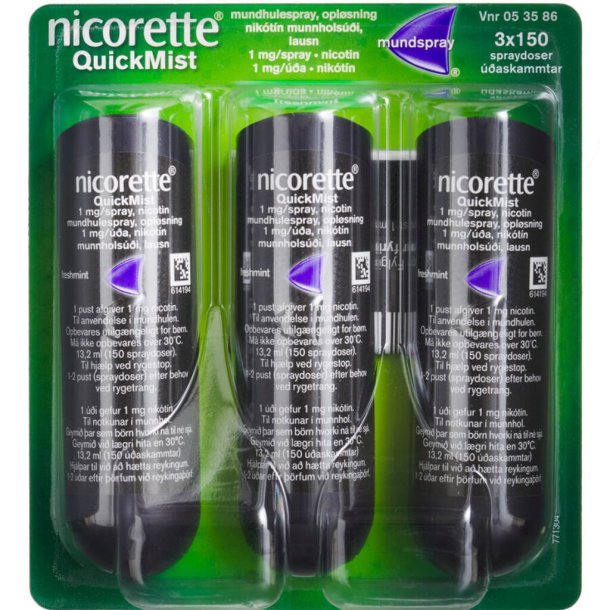 NICORETTE QUICKMIST 1MG/DOSIS 3X 150 DOSER