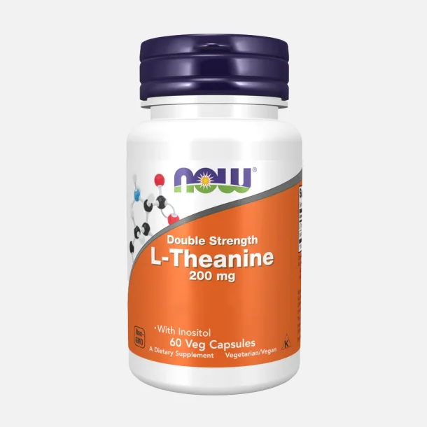 NOW Foods L-theanin Med Inositol 120 kapsler