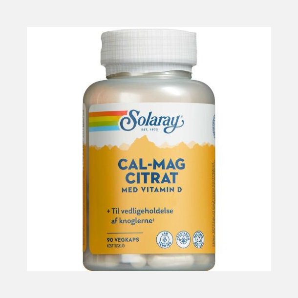 Solaray Cal-Mag Citrat + D-Vitamin Kapsler 90 stk.