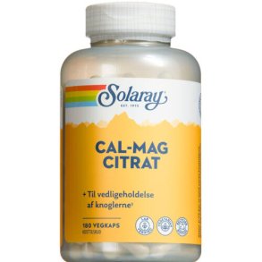 Cal-Mag 1:1 citrat 180 kapsler - Solaray