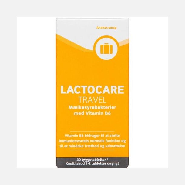 Lactocare Travel med B6, 30 tyggetabletter