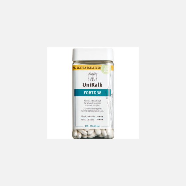 UniKalk Forte 38 mikg D-Vitamin 180 + 30.stk