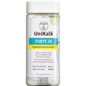 UniKalk Forte 20 Tyggetabletter 90.stk