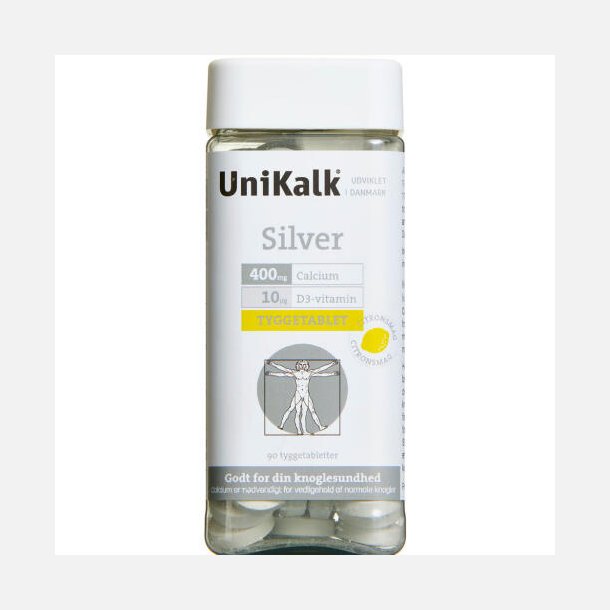 UniKalk Silver 90 stk. Tyggetabletter