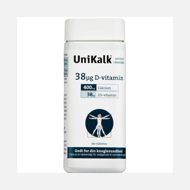 UniKalk38 mikg D-Vitamin 180 stk.