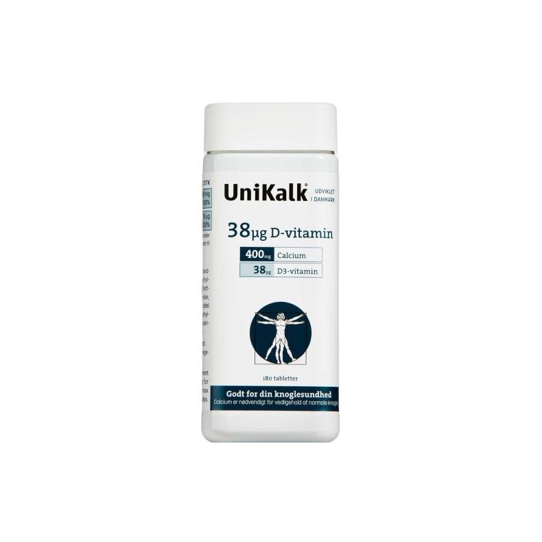 UniKalk38 mikg D-Vitamin 180 stk.