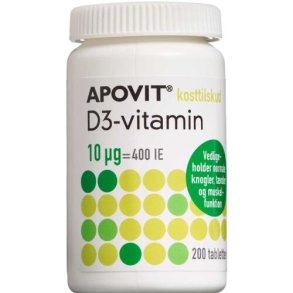 ApovitD3-vitamin 10 mikg 200 stk.