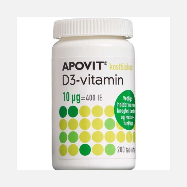 ApovitD3-vitamin 10 mikg 200 stk.