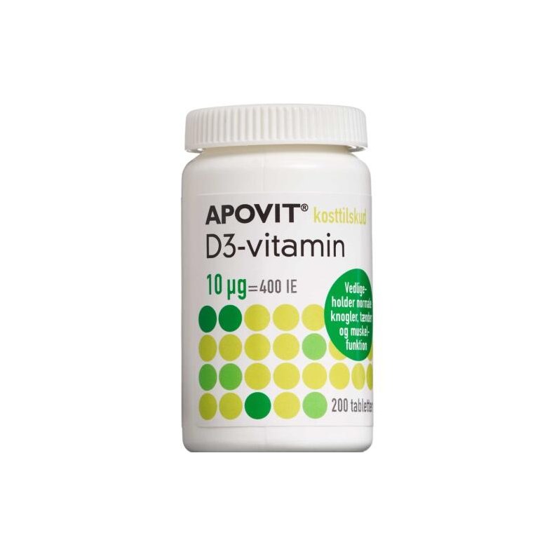 ApovitD3-vitamin 10 mikg 200 stk.