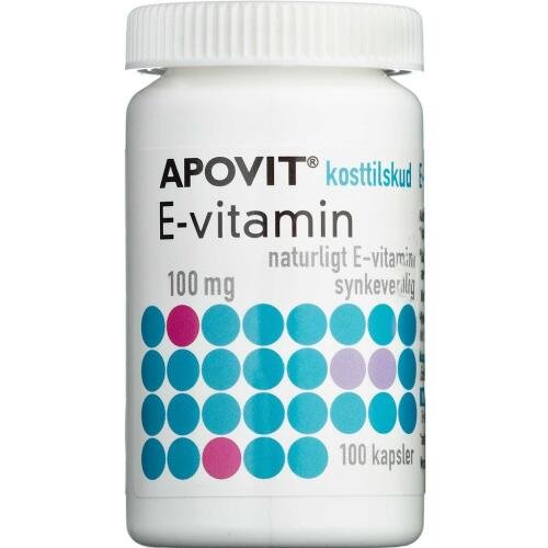 Apovit E-vitamin 100 mg 100 stk. - Vitaminer - Dansk Homøopatisk Apotek