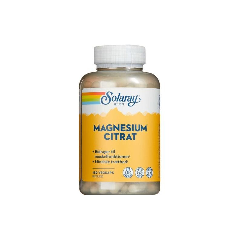 Magnesium citrat 180 kapsler, Solaray