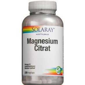 Solaray Magnesium Citrat Kapsler 270 stk