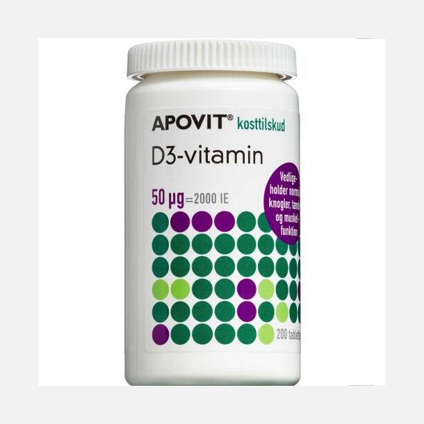 ApovitD3-vitamin 50 mikg. 200 stk.