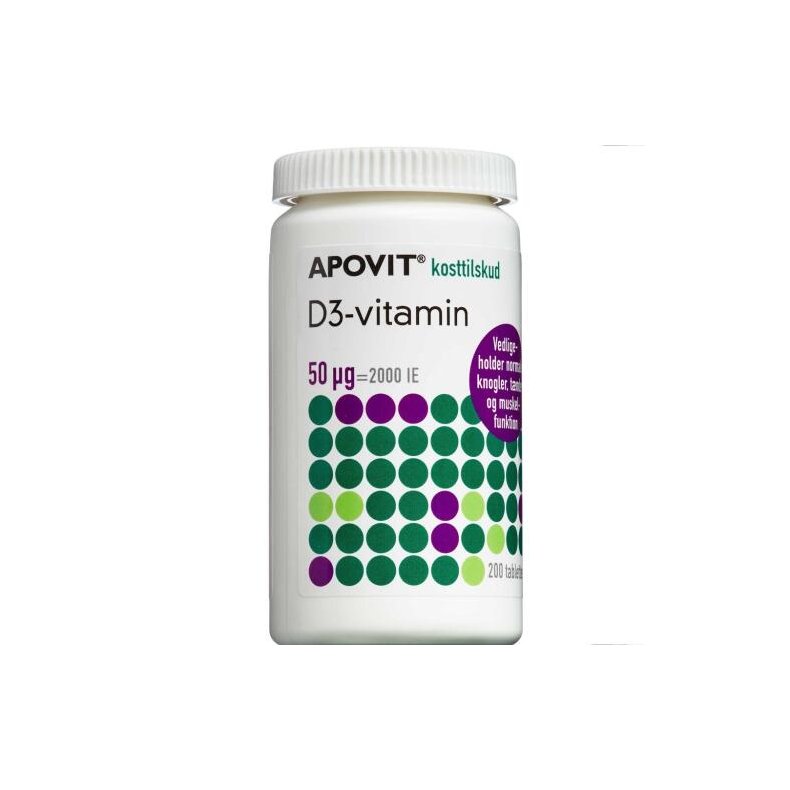 ApovitD3-vitamin 50 mikg. 200 stk.