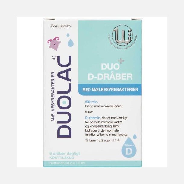 Duolac Duo D-drber m/mlkesyrebakterier 2x7,5 ml