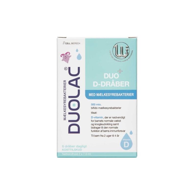 Duolac Duo D-drber m/mlkesyrebakterier 2x7,5 ml