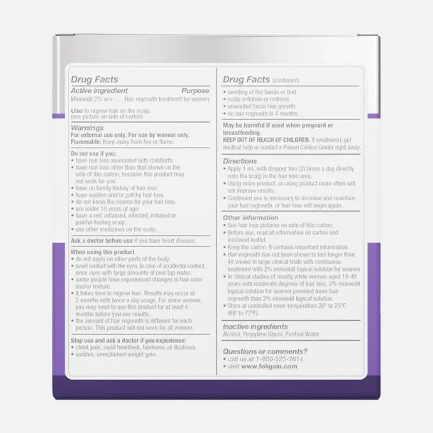 Foligain minoxidil 2% til kvinder�