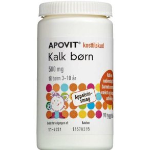 Apovitkalk brn m/appelsinsmag 90stk.