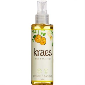 Kraes pleje- og massageolie, abrikos og baobab 150 ml