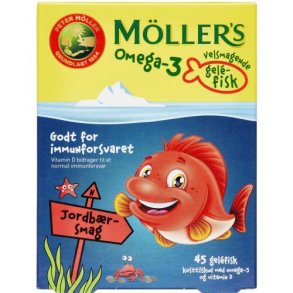 MLLERS OMEGA-3 GELEFISK JORDBR 45ST
