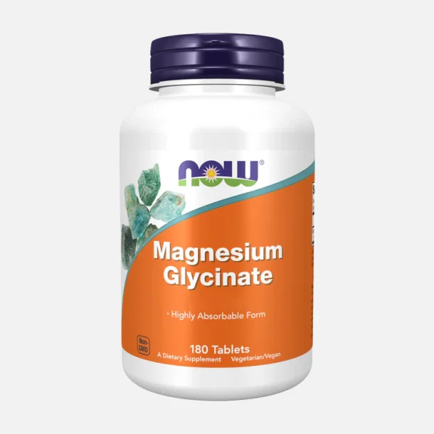 NOW Foods Magnesiumglycinat 200mg 180 tabletter
