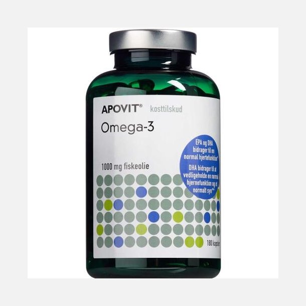 Apovit omega-3 kapsler 1000 mg 180 stk.